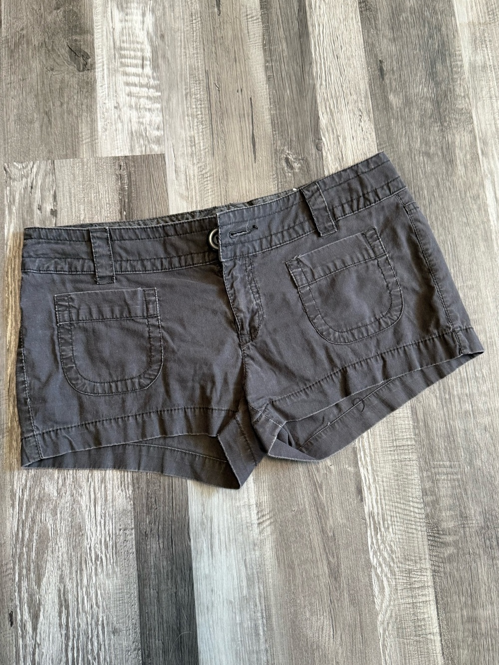 Aeropostale Women's Dark Gray High Waist Cotton Shorts 5/6